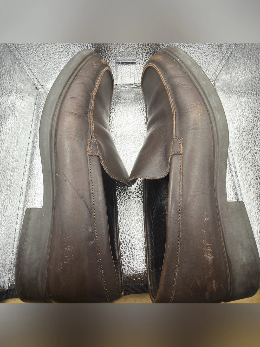 Banana Republic Dark Brown Leather Slip-On Loafers